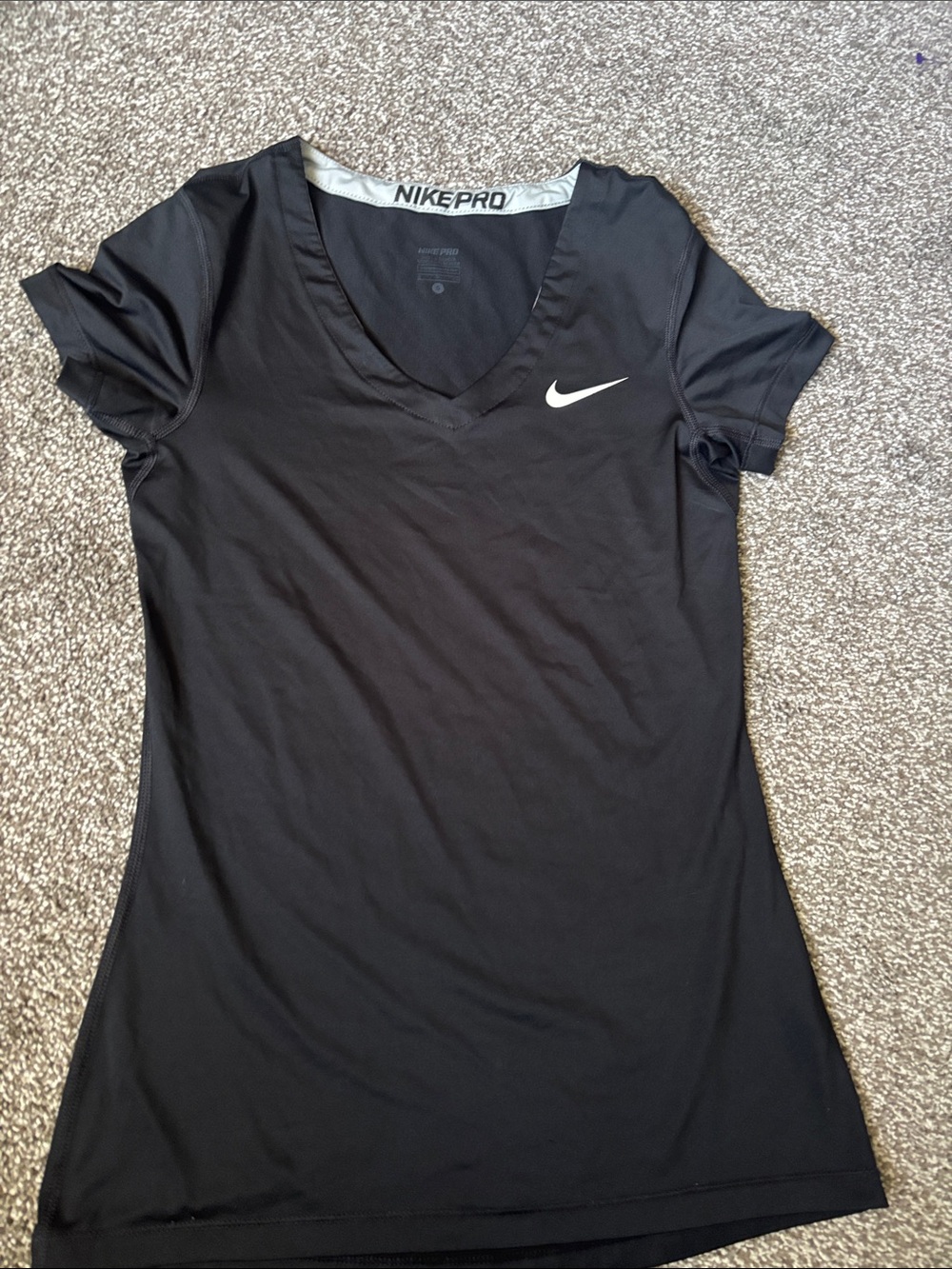 Nike Black V-Neck Short Sleeve Performance Tee